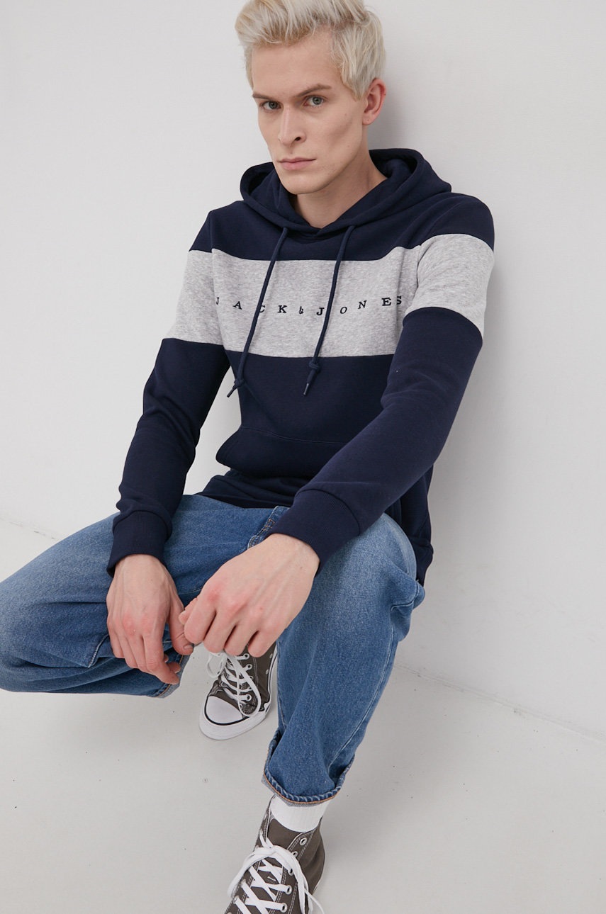 

Суичър Jack & Jones мъжки в тъмносиньо с изчистен дизайн, Тъмносин