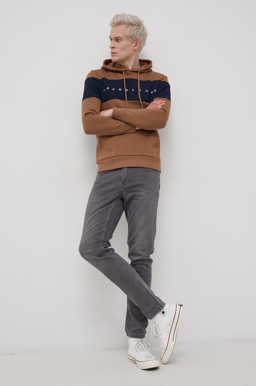 

Кофта Jack & Jones мужская цвет коричневый гладкая