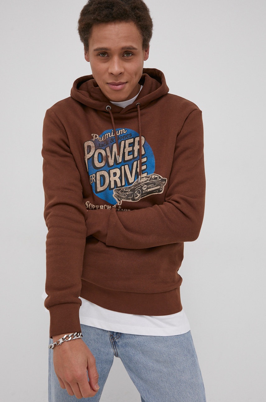 

Кофта Premium by Jack&Jones мужская цвет коричневый с принтом