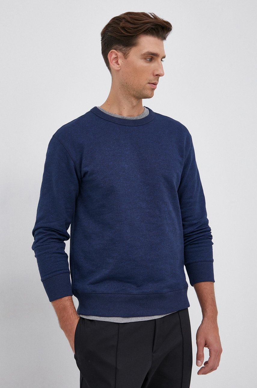 Selected Bluză bărbați, culoarea albastru marin, material neted answear imagine noua