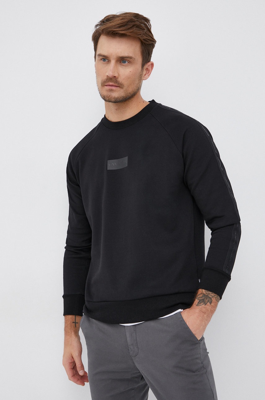 

Суичър Calvin Klein мъжки в черно с изчистен дизайн, Черен