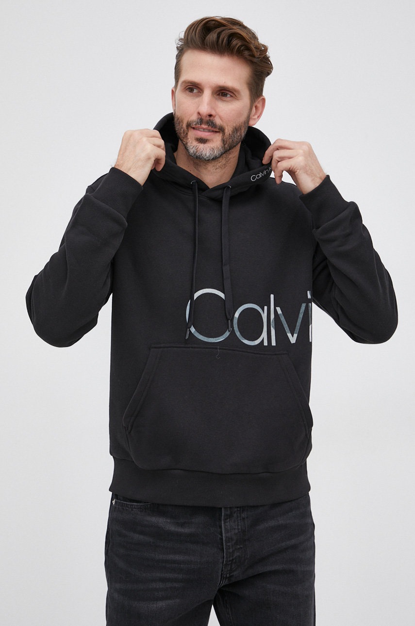 

Суичър Calvin Klein мъжки в черно с принт, Черен