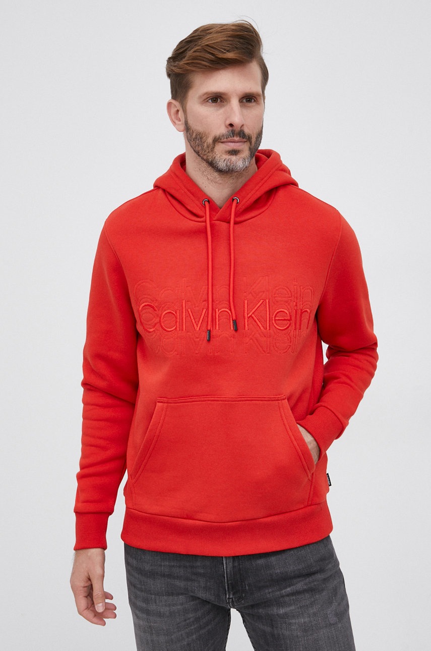 

Суичър Calvin Klein мъжки в червено с апликация, Червен