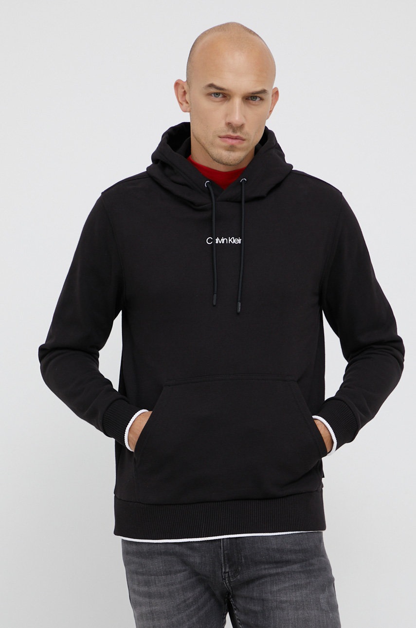 

Хлопковая кофта Calvin Klein мужская цвет чёрный с принтом