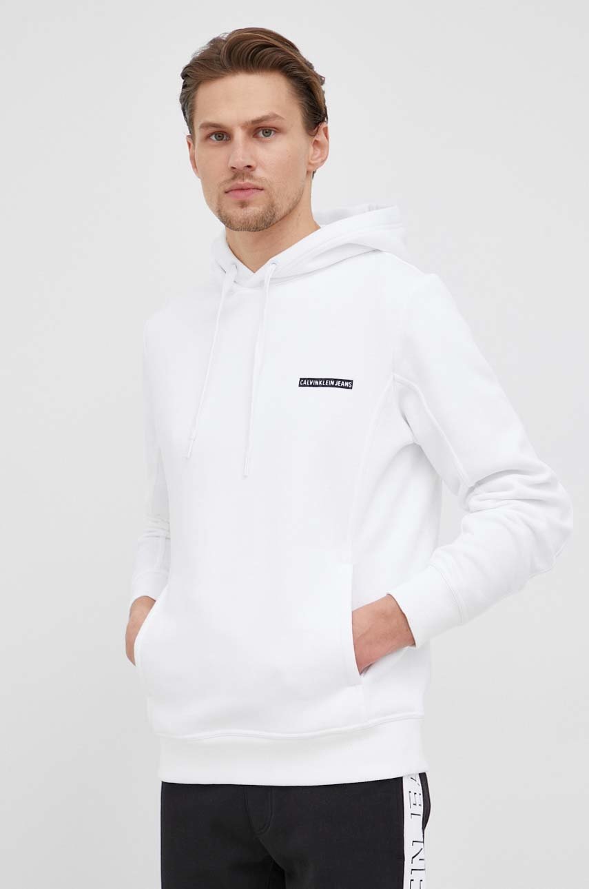 

Суичър Calvin Klein Jeans мъжки в зелено с принт, Бял