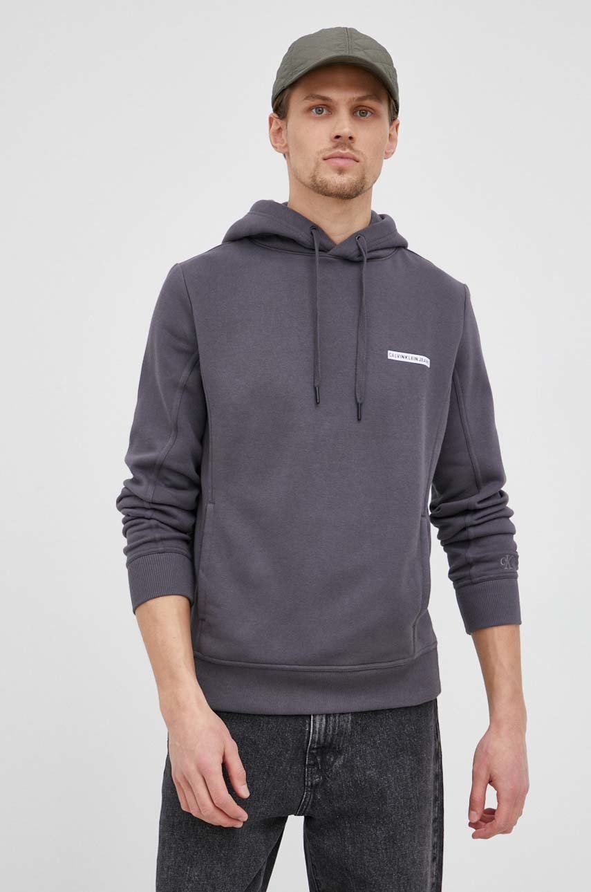 

Суичър Calvin Klein Jeans в сиво с принт, Сив