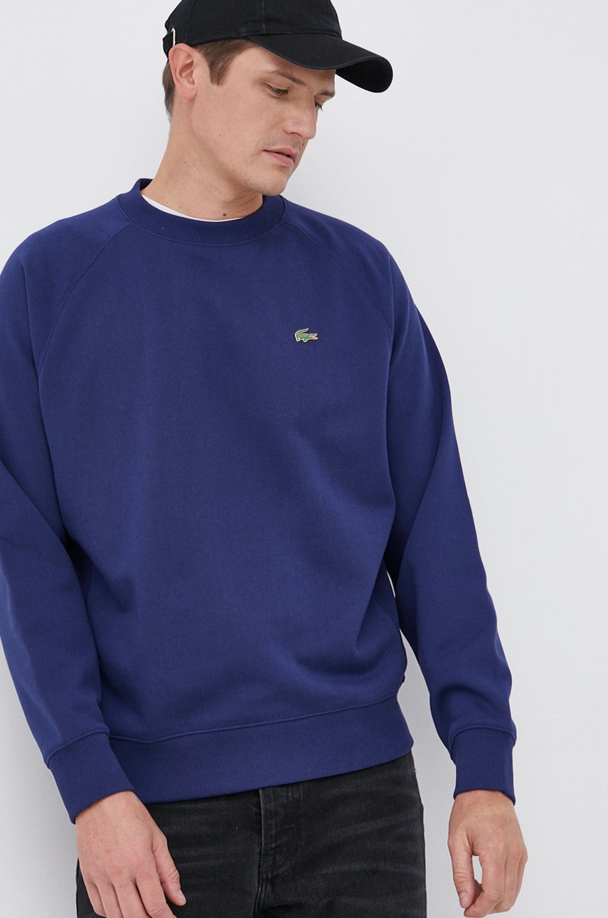 

Памучен суичър Lacoste мъжки в меланж на тъмносиньо, Тъмносин