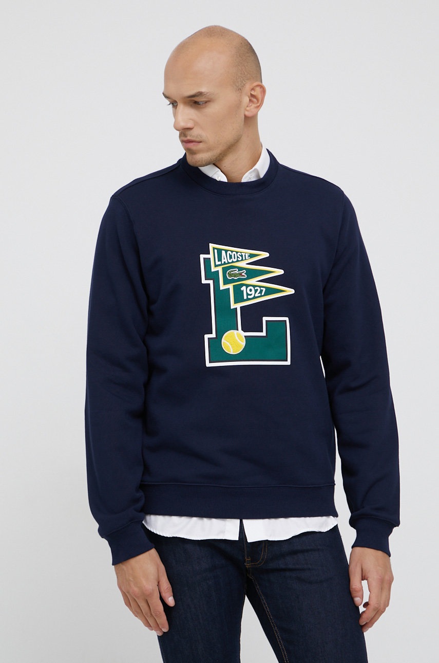 

Бавовняна кофта Lacoste чоловіча колір синій однотонна