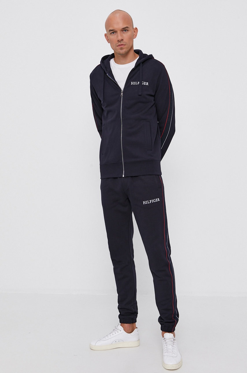 

Хлопковая кофта Tommy Hilfiger мужская цвет синий с аппликацией