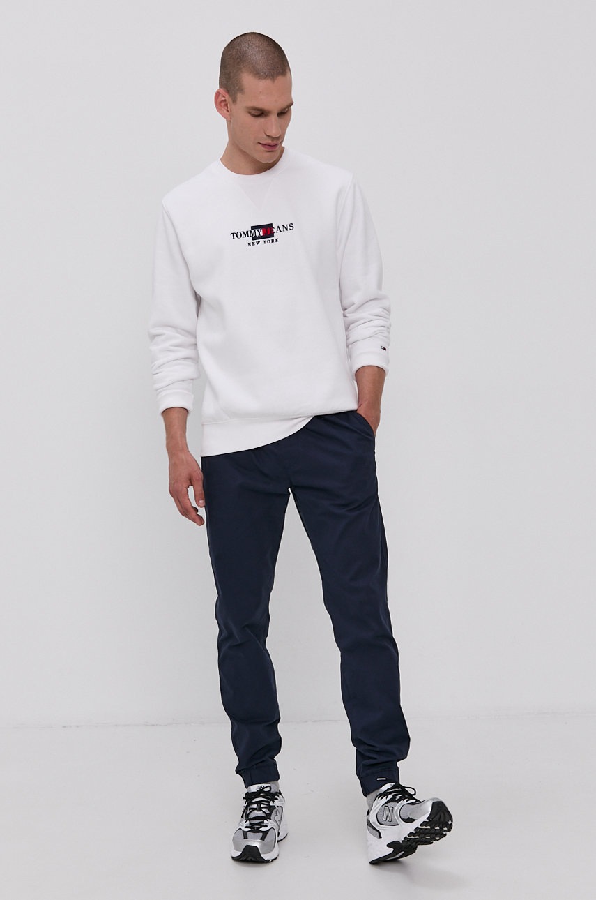 

Кофта Tommy Jeans чоловіча колір білий з аплікацією