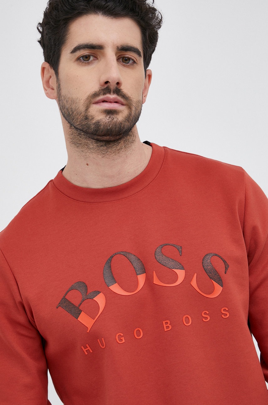 

Boss - Суичър Boss Athleisure, Оранжев