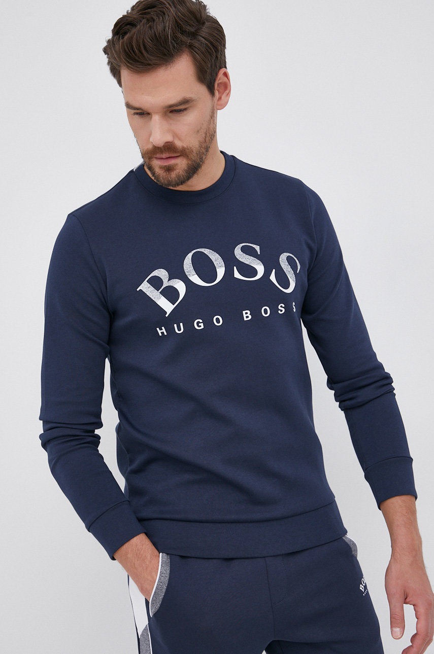 

Суичър Boss мъжки в тъмносиньо с принт, Тъмносин