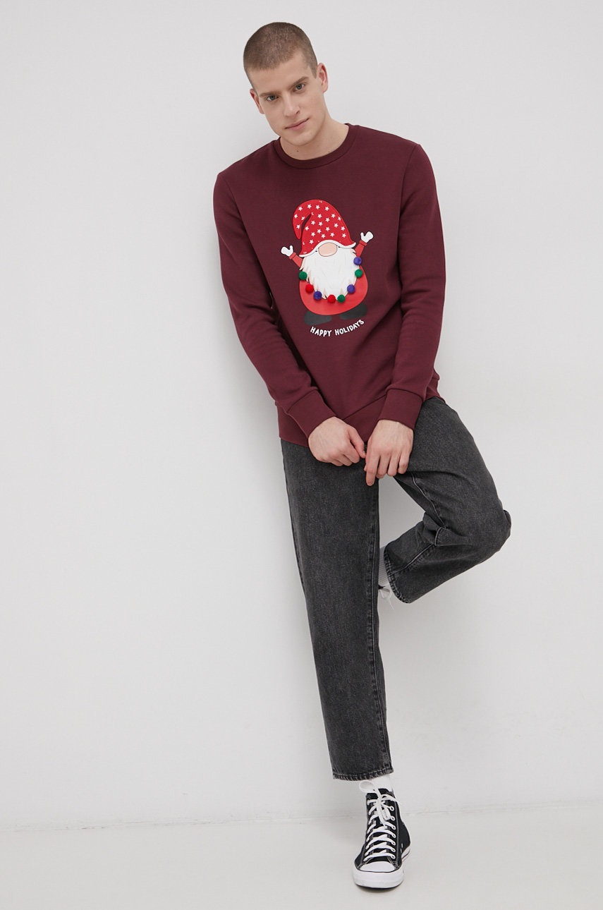 

Кофта Produkt by Jack & Jones чоловіча колір фіолетовий з аплікацією
