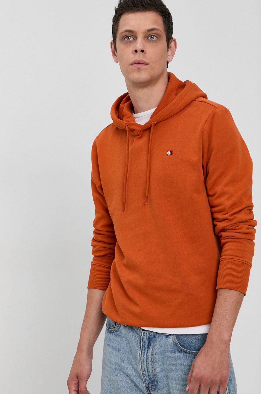 Napapijri Bluză bărbați, culoarea portocaliu, material neted answear imagine noua