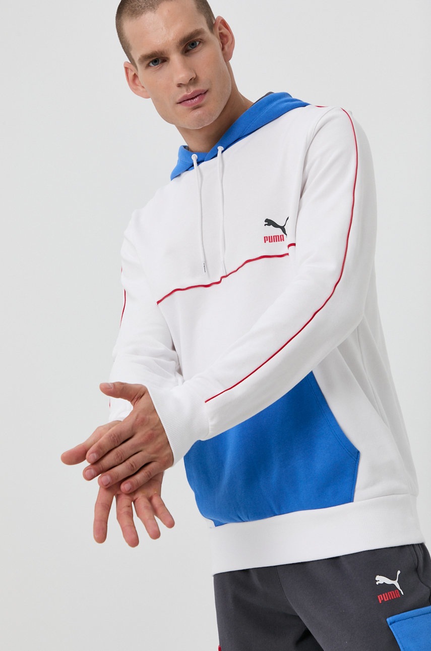 

Хлопковая кофта Puma 531705 мужская цвет белый с принтом