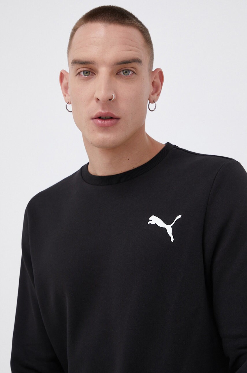 Puma bluză 586682 bărbați, culoarea negru, material neted