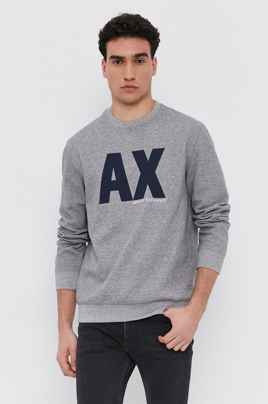 

Кофта Armani Exchange чоловіча колір сірий з принтом