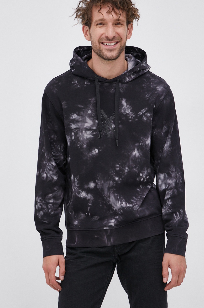 

Суичър Armani Exchange мъжки в черно с десен, Черен