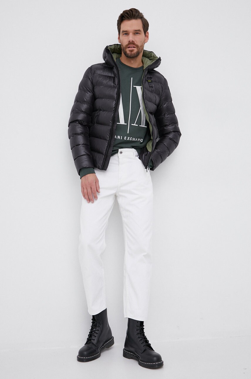 

Хлопковая кофта Armani Exchange мужская с аппликацией