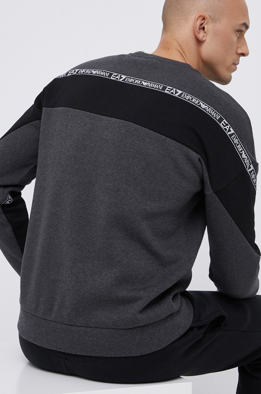 EA7 Emporio Armani Bluza męska kolor szary z nadrukiem