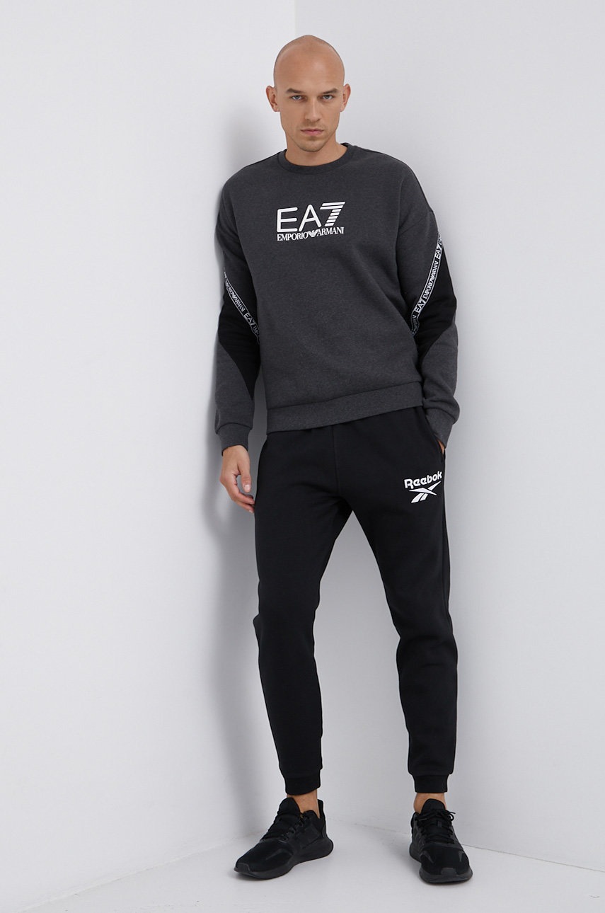 

Кофта EA7 Emporio Armani мужская цвет серый с принтом