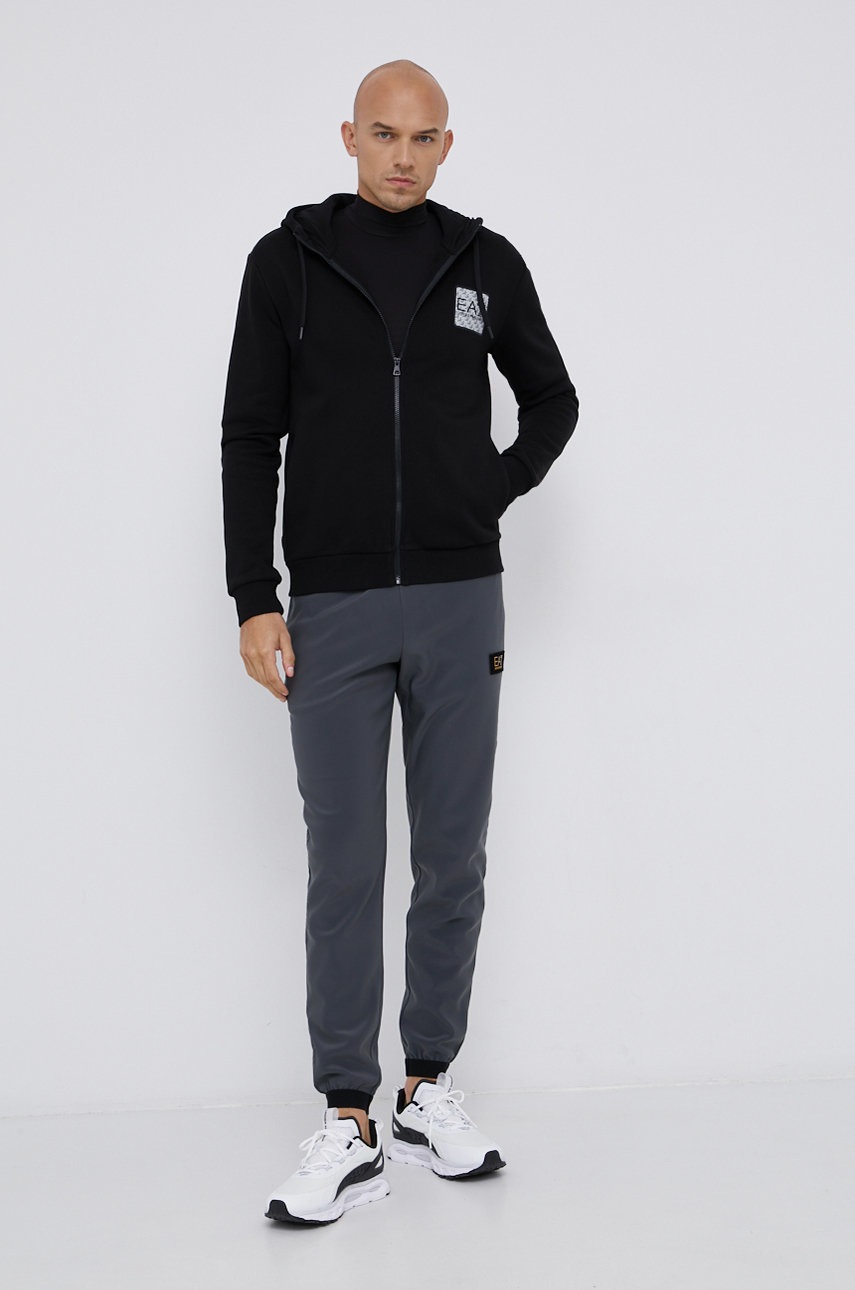 

Кофта EA7 Emporio Armani мужская цвет чёрный с аппликацией