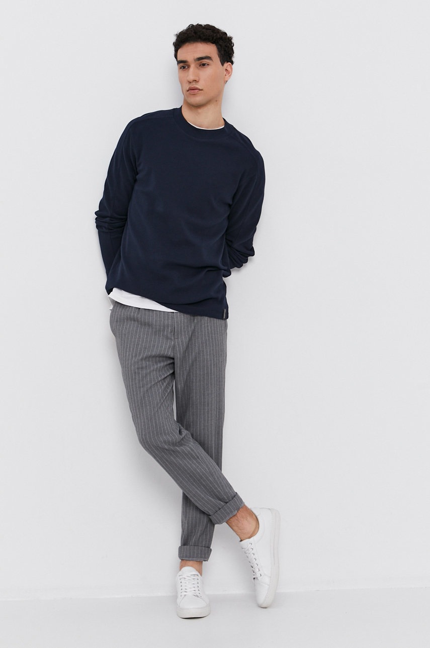 

Лонгслив Scotch & Soda мужской цвет синий гладкий