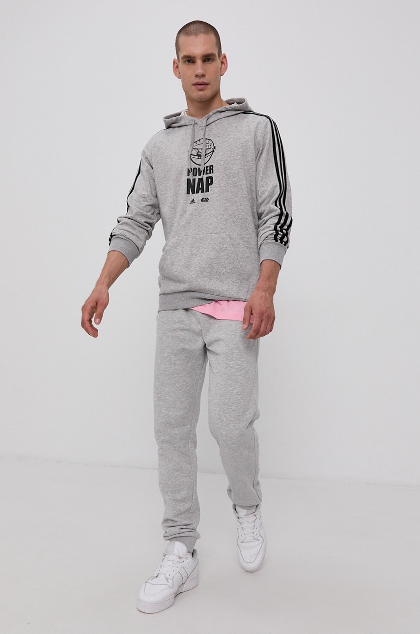 

Кофта adidas чоловіча колір сірий меланж