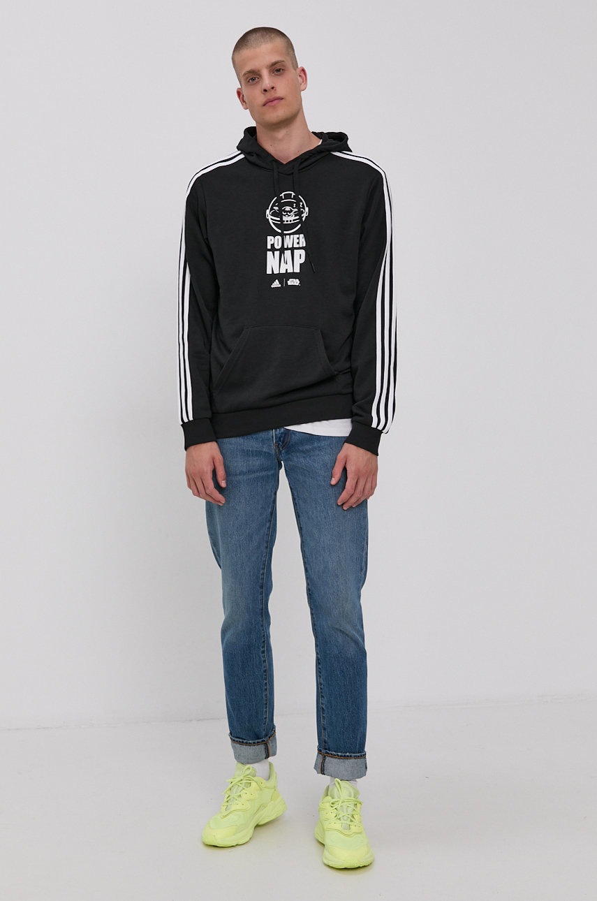 

Кофта adidas мужская цвет чёрный с принтом
