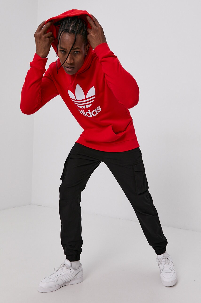 

Бавовняна кофта adidas Originals чоловіча колір червоний з принтом
