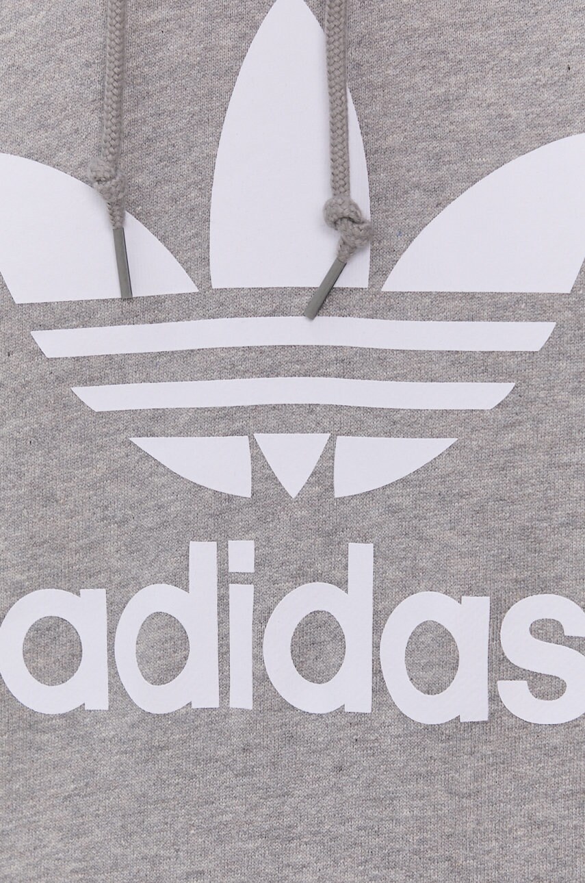 Pamučna dukserica adidas Originals za muškarce, boja: siva, s kapuljačom, H06669-MGREY/WHT