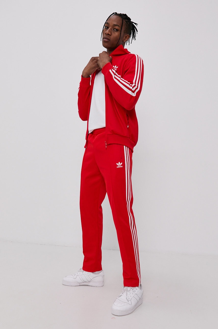

Кофта adidas Originals мужская цвет красный гладкая