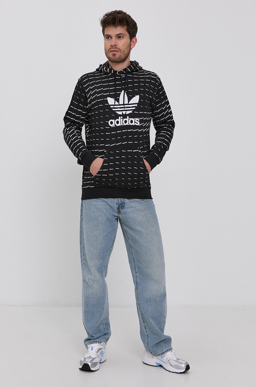 

Бавовняна кофта adidas Originals чоловіча колір чорний візерунок