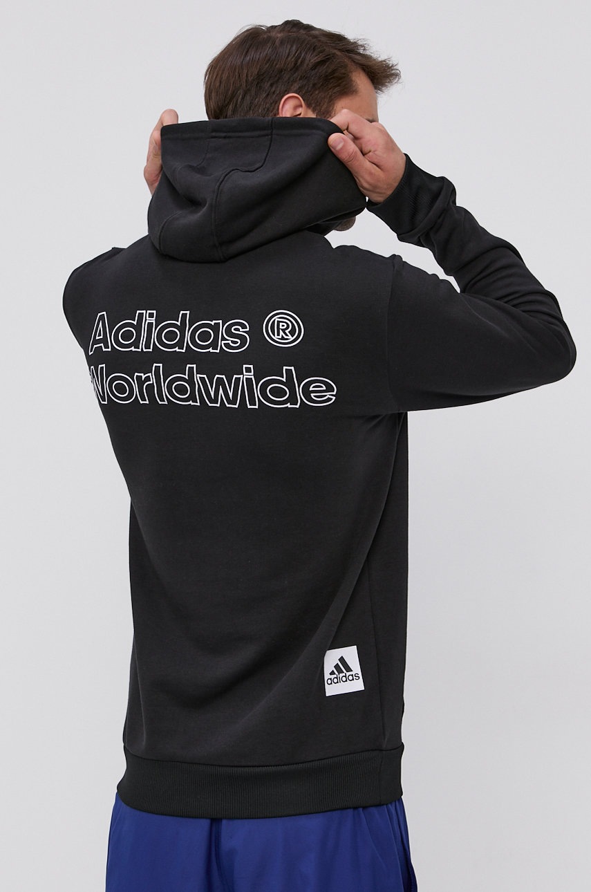 

Кофта adidas Performance мужская цвет чёрный с принтом