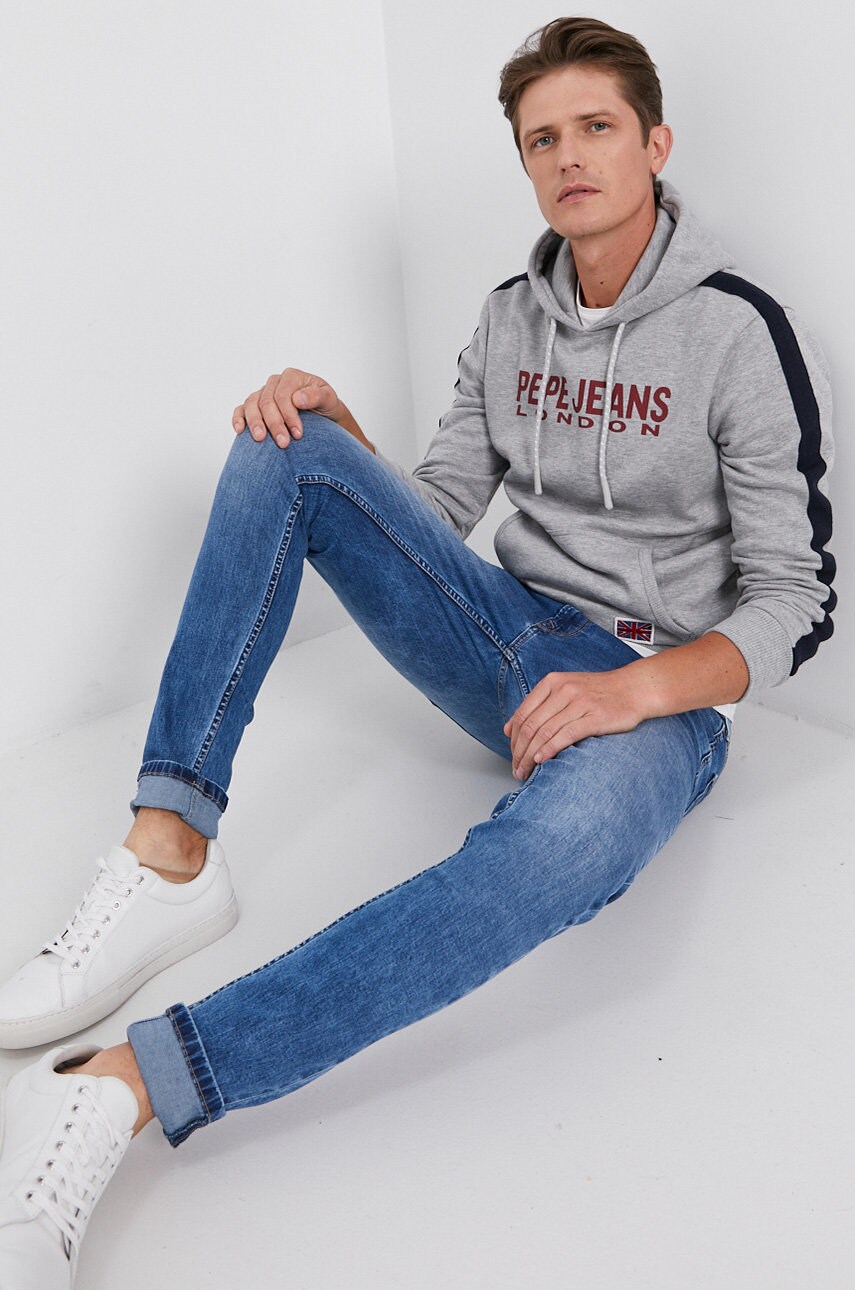 

Кофта Pepe Jeans чоловіча колір сірий з принтом