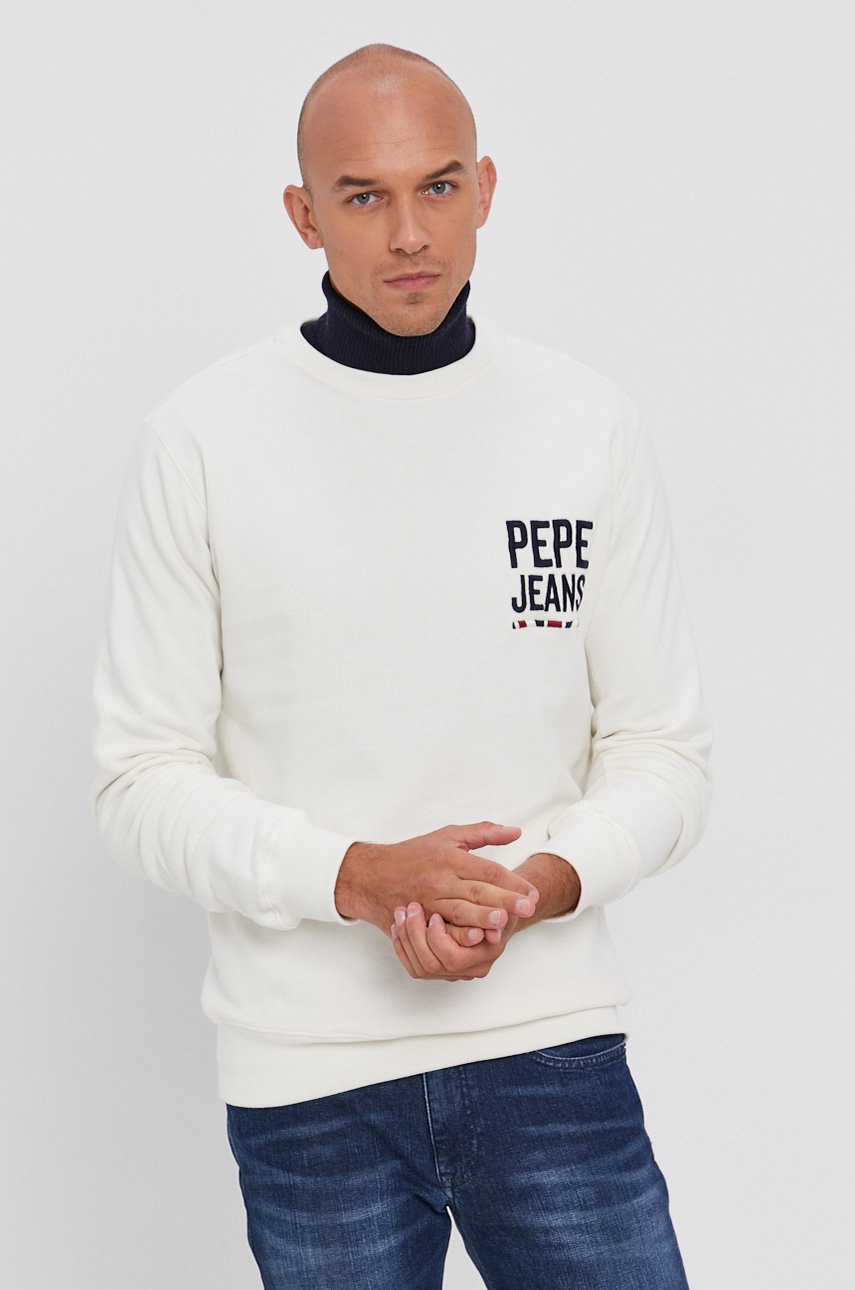 

Кофта Pepe Jeans мужская цвет белый гладкая