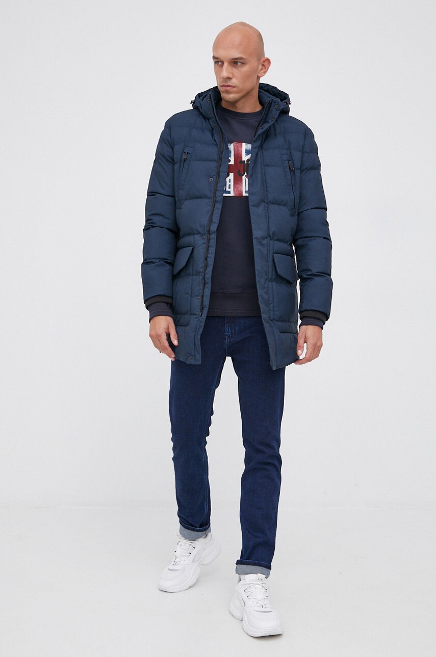 

Бавовняна кофта Pepe Jeans чоловіча колір синій з принтом