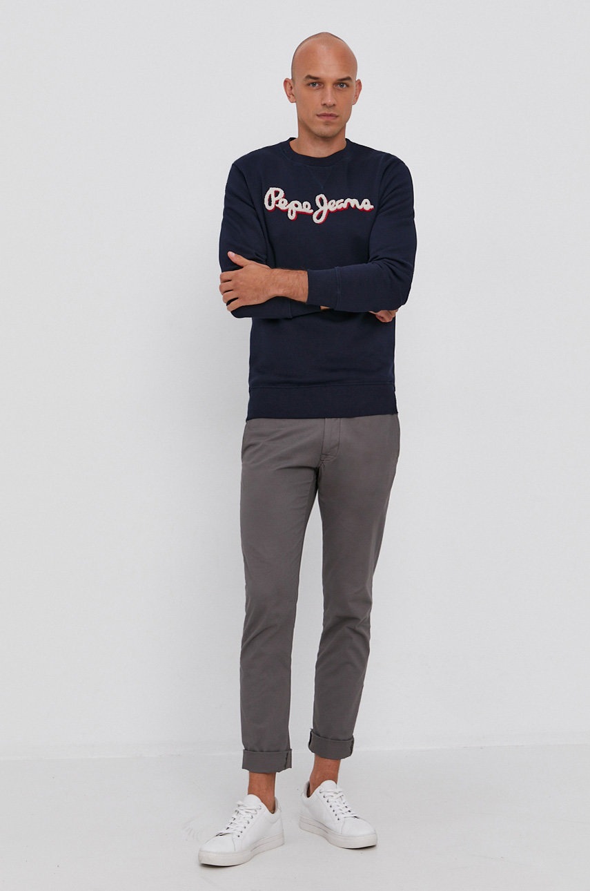 

Кофта Pepe Jeans мужская цвет синий с аппликацией