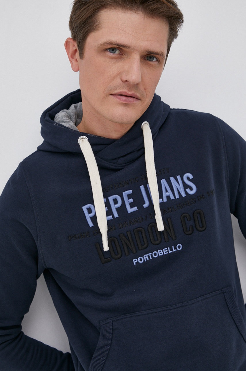 

Суичър Pepe Jeans мъжки в тъмносиньо с апликация, Тъмносин