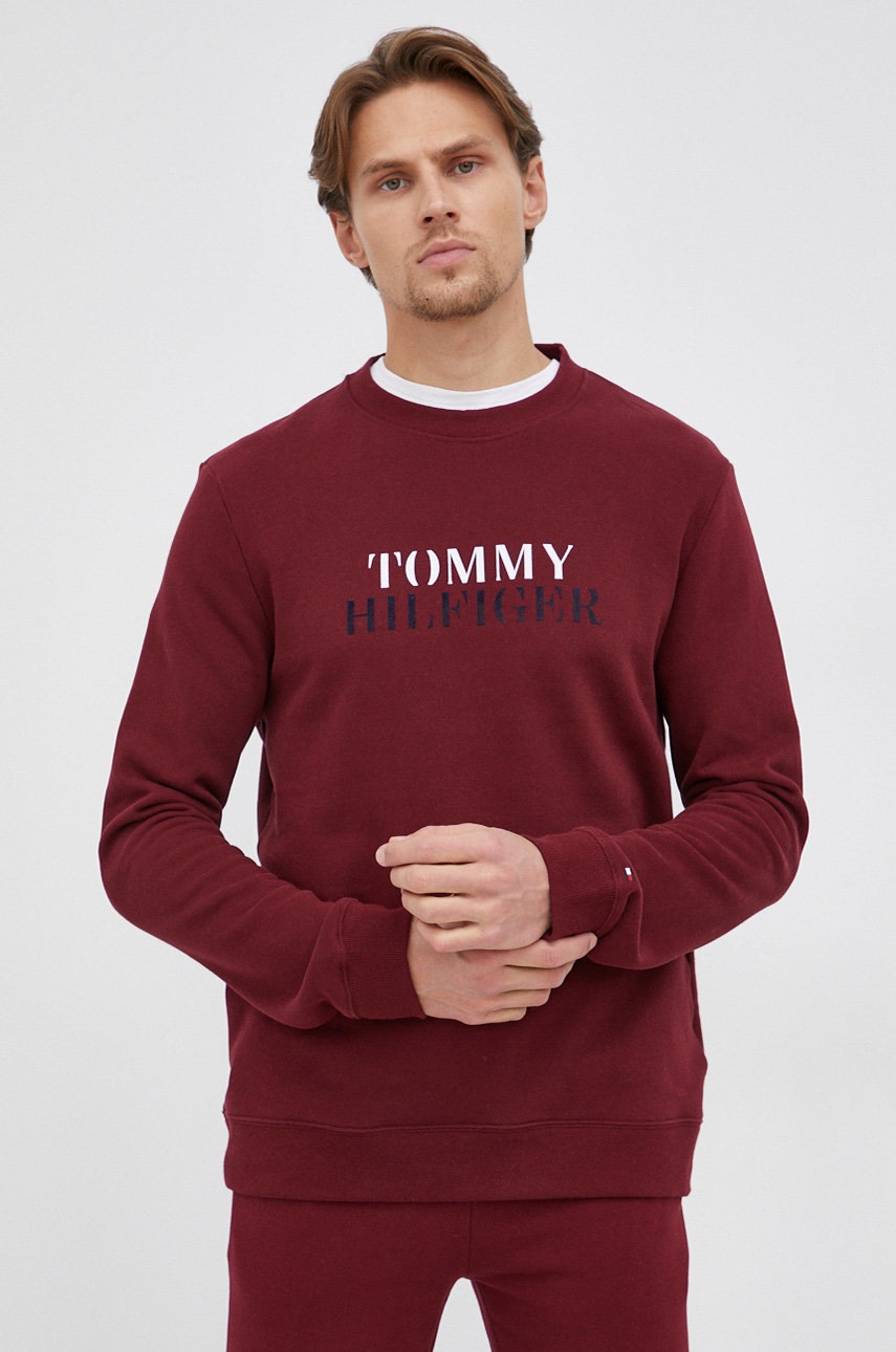 

Кофта Tommy Hilfiger мужская цвет бордовый с аппликацией