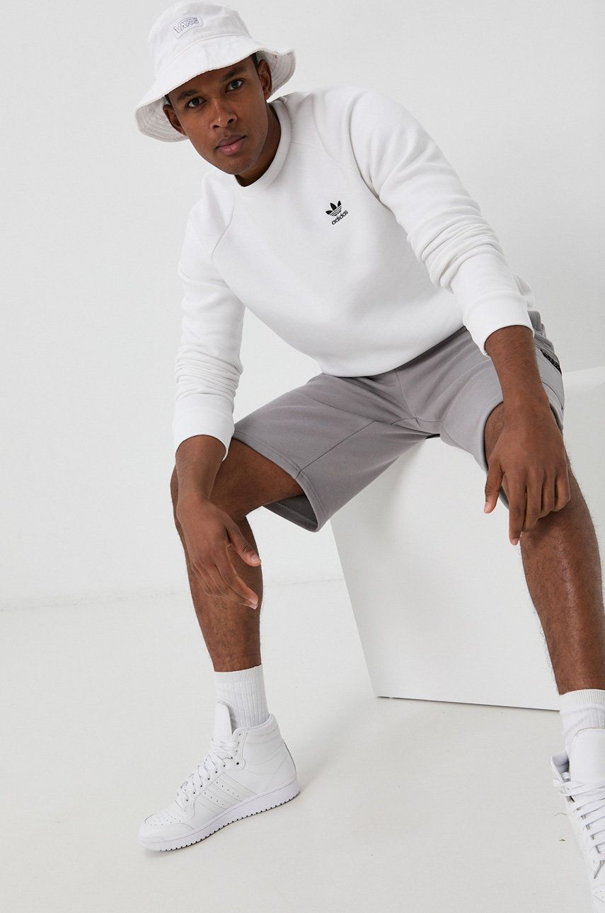 Adidas Originals Bluză H34644 bărbați, culoarea alb, cu imprimeu H34644-WHITE