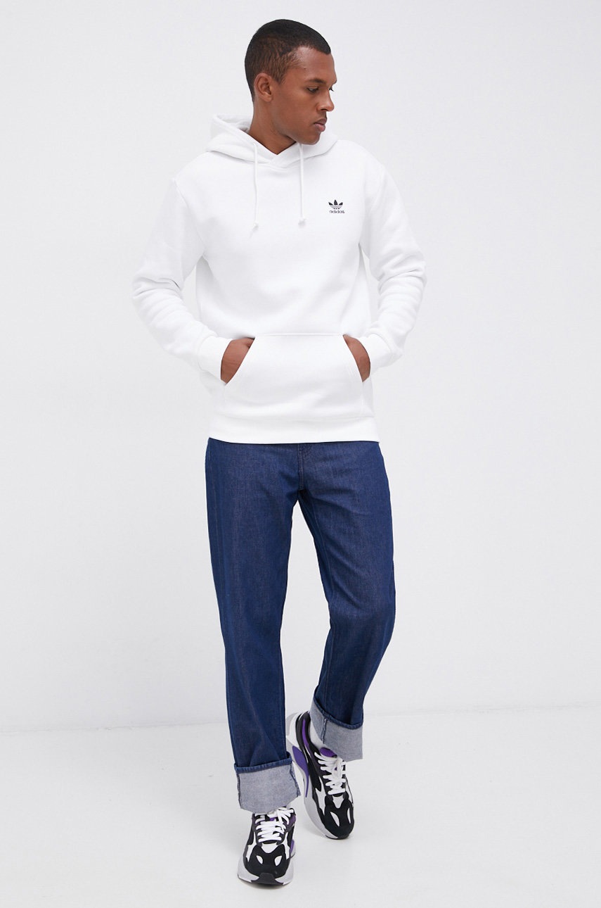 

Кофта adidas Originals H34649 мужская цвет белый гладкая