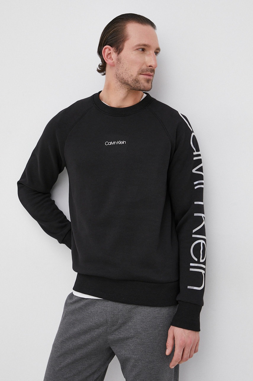 

Суичър Calvin Klein мъжки в черно с принт, Черен