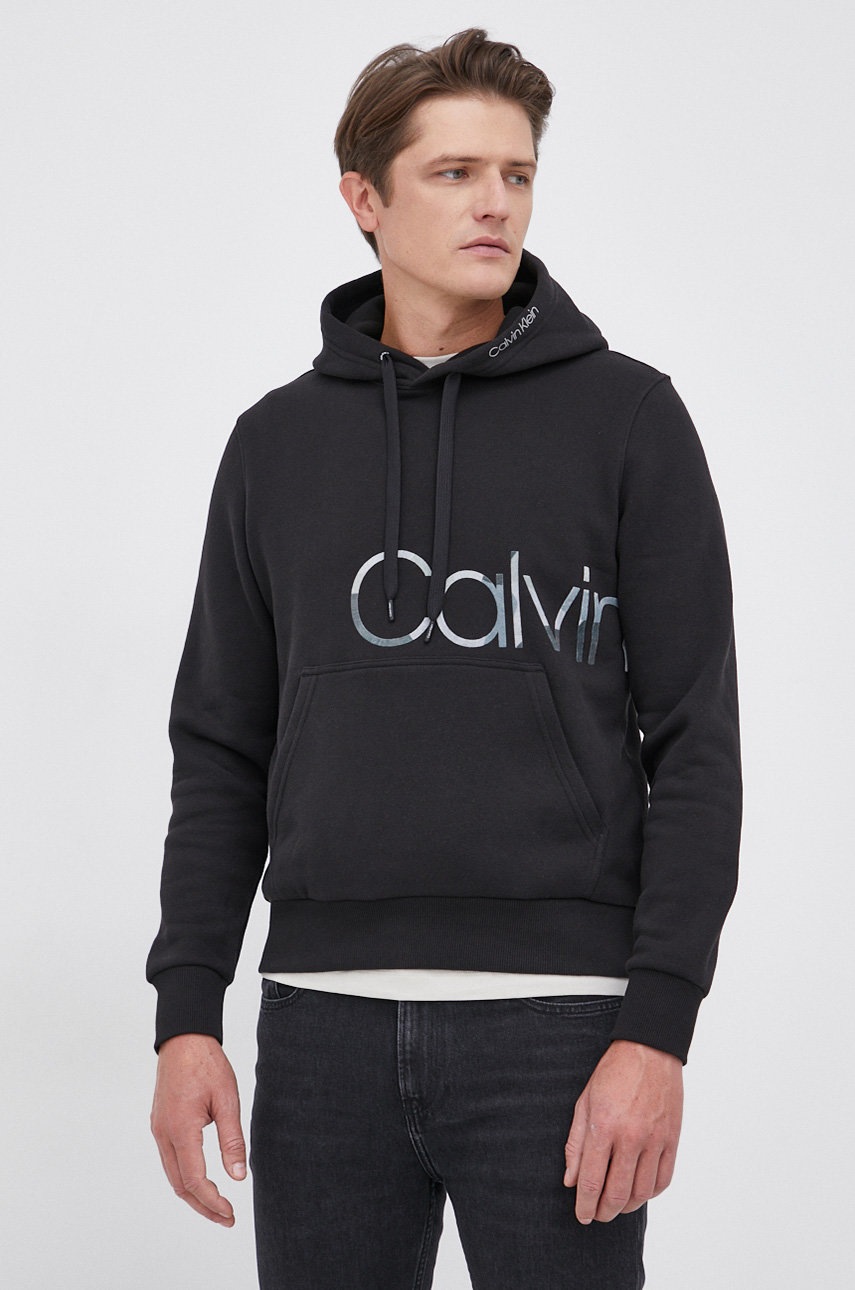 

Суичър Calvin Klein мъжки в черно с принт, Черен