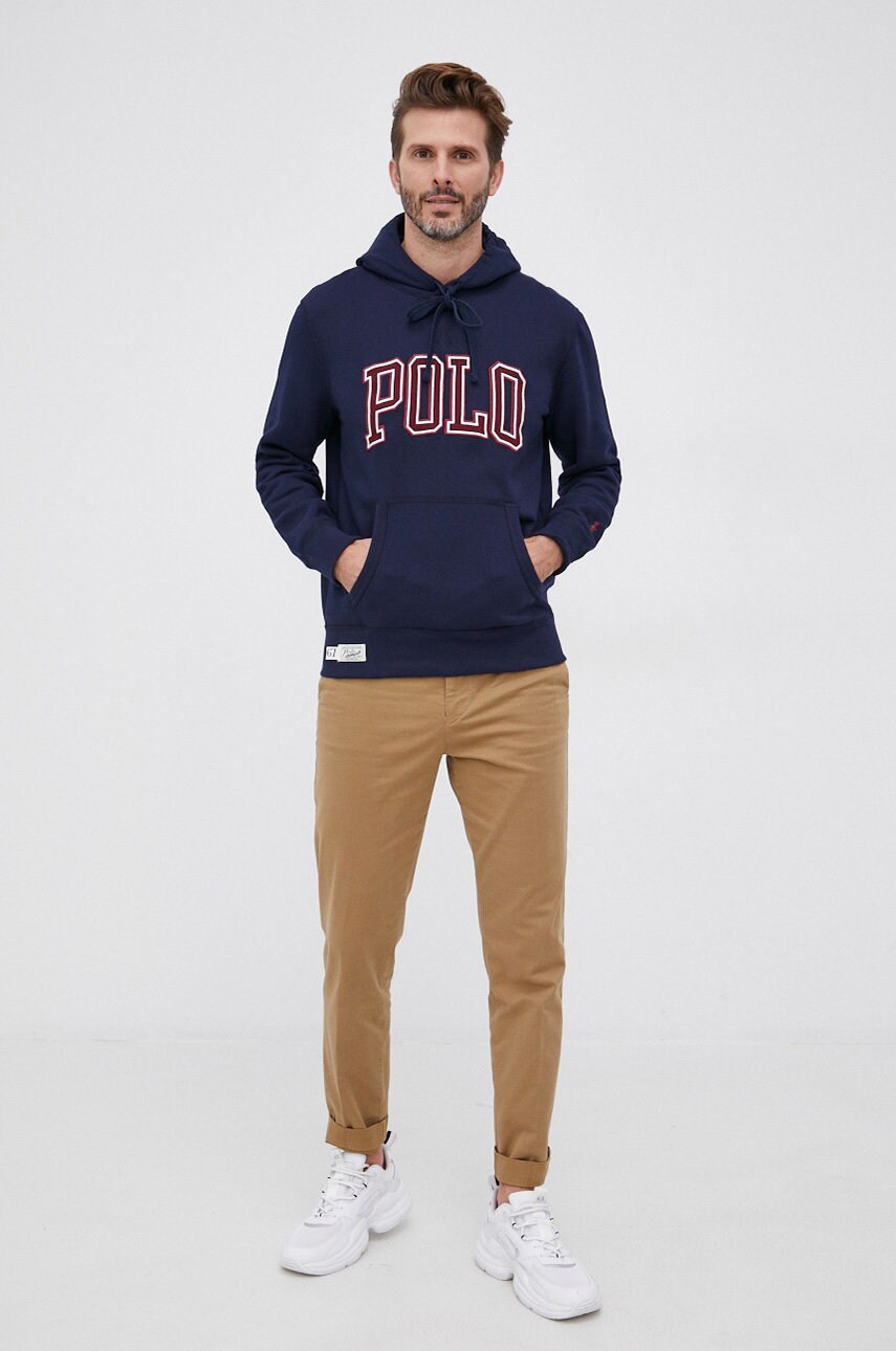 

Кофта Polo Ralph Lauren мужская цвет синий с аппликацией