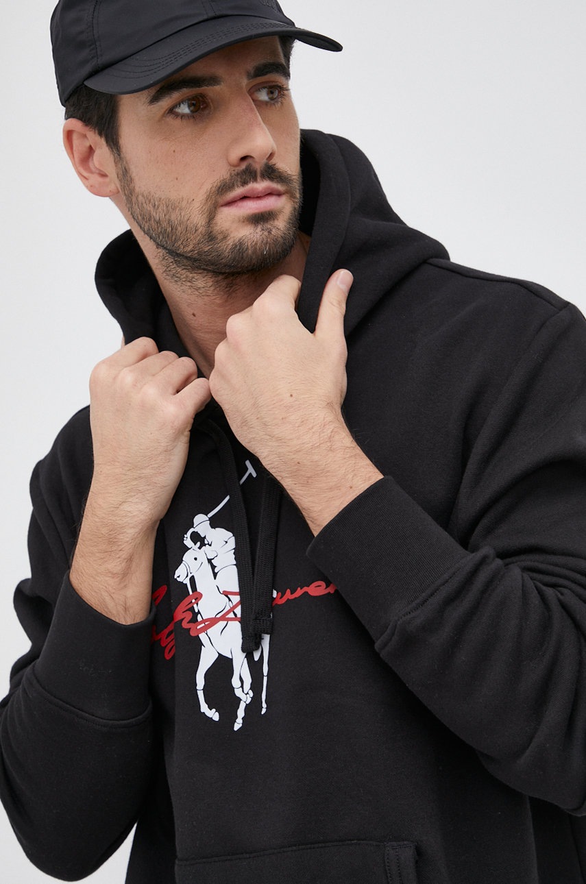 

Суичър Polo Ralph Lauren мъжки в черно с принт, Черен