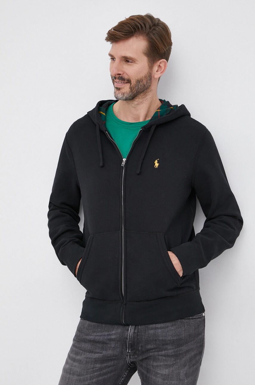 

Кофта Polo Ralph Lauren мужская цвет чёрный гладкая