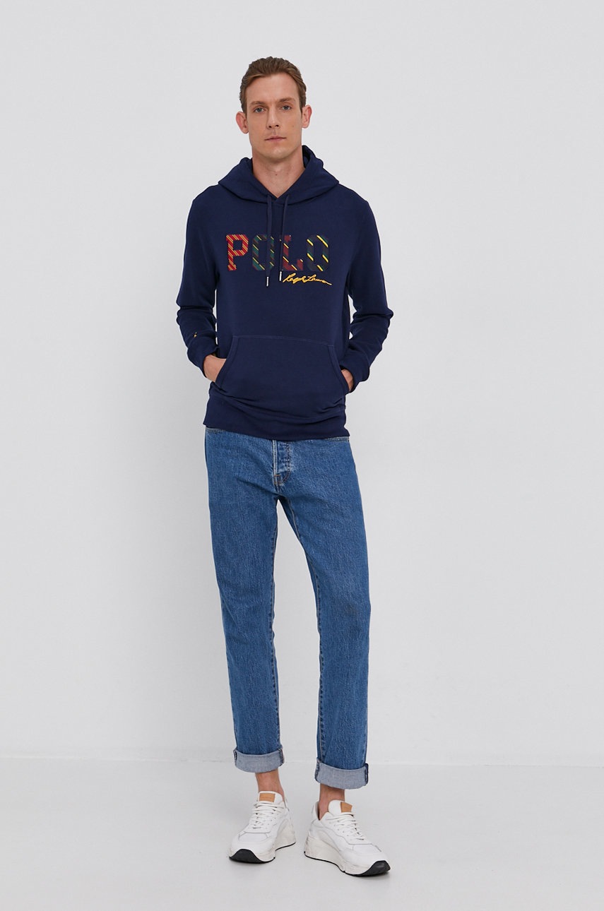 

Кофта Polo Ralph Lauren чоловіча колір синій з аплікацією