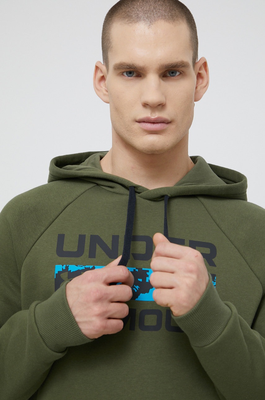 

Суичър Under Armour мъжки в зелено с принт, Зелен