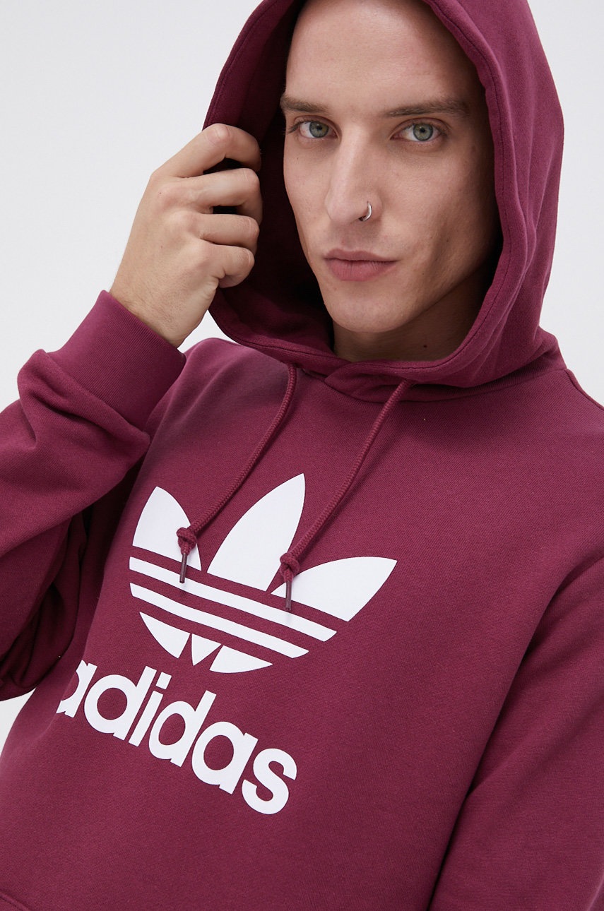 

Бавовняна кофта adidas Originals чоловіча колір фіолетовий з принтом